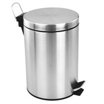 Lixeira Inox Aço 5 litros C/ Pedal Cesto Interno Removivel Banheiro Cozinha