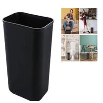 Lixeira inox aro aberta luxo preta 15l sem tampa cesto lixo black escritorio cozinha banheiro