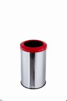 Lixeira Inox Aro Plástico Lixo Reciclável Cozinha 20 Litros
