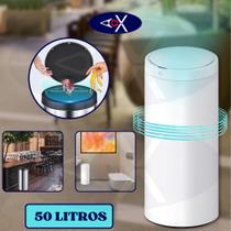 Lixeira Inox Automática Redonda 50 Litros com Sensor de Proximidade Multiuso Grande