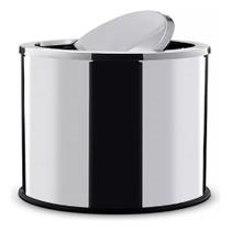 Lixeira Inox Basculante 30 Litros Grande Cesto De Lixo Tampa Giratoria Escritorio Banheiro Cozinha Prata Lixeira Inox Basculante 30 Litros Grande Cesto De Lixo Tampa Giratoria Escritorio Banheiro Cozinha Prata