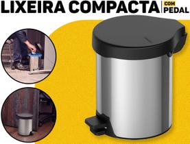Lixeira Inox C/ Pedal 12L Tramontina New Tampa Antiodor Ideal P/ Cozinha Banheiro Escritório Qualidade Premium