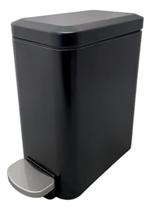 Lixeira Inox C/ Pedal Cozinha Banheiro 6lts Fechamento Soft