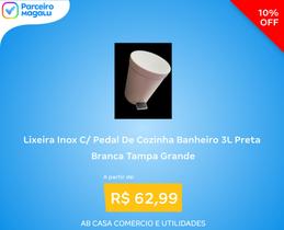 Lixeira Inox C/ Pedal De Cozinha Banheiro 3L Preta Branca Tampa Grande