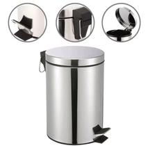 Lixeira Inox C/ Pedal E Balde Cesto Lixo Removível 11l Banheiro Cozinha Cor Cinza Lixeira Inox C/ Pedal E Balde Cesto Lixo Removível 11l Banheiro Cozinha Cor Cinza