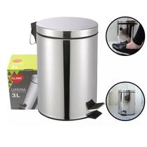 Lixeira Inox C/ Pedal E Balde Removível 12L / 5L / 3L Banheiro Cozinha