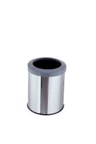 Lixeira Inox Cesto De Lixo Com Aro Esmaltado 15L Cozinha