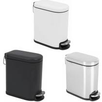 Lixeira Inox Cesto Lixo Para Banheiro Cozinha Escritório 6 Litros Compacta - Globalmix