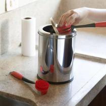 Lixeira Inox Cesto Lixo Pia Cozinha Banheiro 5 litros Casa Cozinha Joga Balde Bacia Sujeira Saco