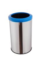 Lixeira Inox Com Aro Plástico 35 Litro Cesto Lixo Reciclável