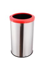 Lixeira Inox Com Aro Plástico 35 Litro Cesto Lixo Reciclável