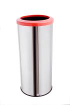 Lixeira Inox Com Aro Plástico 50 Litros Cesto De Lixo Reciclavel