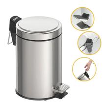 Lixeira Inox Com Pedal 3 Litros Cesto De Lixo Para Banheiro