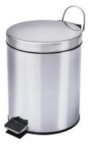 Lixeira Inox Com Pedal Balde Removível 5 Litros