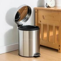 Lixeira Inox com Pedal Cesto Interno Removível Banheiro e Cozinha 3, 5 ou 12 L Cesto de Lixo Organização Limpeza