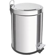 Lixeira inox com pedal Tramontina Brasil acabamento polido balde interno removível 3 litros