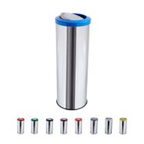 Lixeira Inox Com Tampa Basculante Flip-top 30 Litros Cesto De Lixo