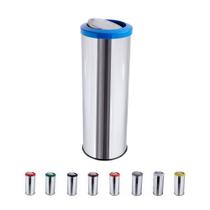 Lixeira Inox Com Tampa Basculante Flip-top 30 Litros Cesto De Lixo