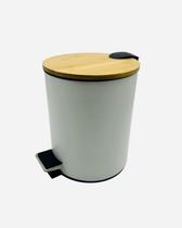 Lixeira Inox Com Tampa De Madeira Bambu - 5 Litros Lixeira Inox Com Tampa De Madeira Bambu - 5 Litros