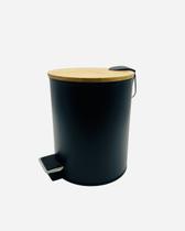 Lixeira Inox Com Tampa De Madeira Bambu - 5 Litros Lixeira Inox Com Tampa De Madeira Bambu - 5 Litros