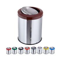 Lixeira Inox Com Tampa Flip Top Basculante 15 Litros Lixo
