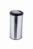 Lixeira Inox Com Tampa Flip-top Basculante 25 Litros Lixo