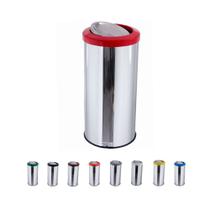 Lixeira Inox Com Tampa Flip-top Basculante 25 Litros Lixo