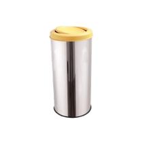 Lixeira Inox Com Tampa Flip-TopInox (Basculante) 35 Litros Largo