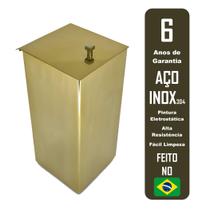 Lixeira Inox Gold Para Banheiro - Tozzatto Inox