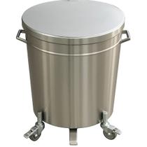 Lixeira Inox Grande Industrial 100 Litros com Pedal e Rodas Sebem