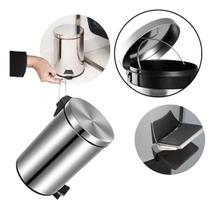 Lixeira Inox Multiuso Escritorio Casa Trabalho Leve 5 Litros