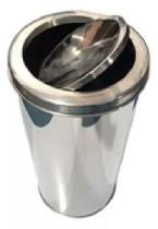 Lixeira inox para escritórios 40 litros tampa flip top
