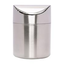Lixeira Inox Para Pia Cesto Lixo 470ml Tampa Basculante 16cm