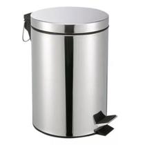 Lixeira Inox Pedal Balde Interno Fechamento Suave 5 Litros