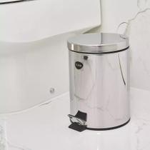 Lixeira Inox Pedal Banheiro Cozinha Com Cesto Removível 3L ENVIO IMEDIATO