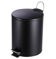 Lixeira Inox Preto Com Pedal 12L Coisas E Coisinhas