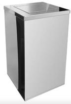 lixeira inox quadrada 100 litros tampa flip flop - protege inox