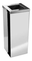 Lixeira Inox Quadrada Com Aro Em Inox 36l