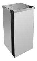 Lixeira Inox Quadrada Com Tampa Vai-Vem 36 Litros Lixeira Inox Quadrada Com Tampa Vai-Vem 36 Litros