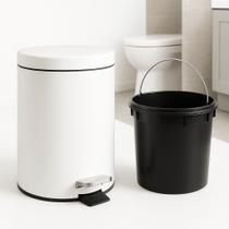 Lixeira Inox Redonda 5 Litros Com Pedal Lata Cesto Lixo Removivel Cozinha Banheiro Escritorio Loja Lixeira Inox Redonda 5 Litros Com Pedal Lata Cesto Lixo Removivel Cozinha Banheiro Escritorio Loja