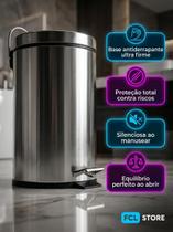 Lixeira Inox Redonda Multiuso - 12 Litros Lixeira Inox Redonda Multiuso - 12 Litros