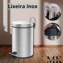 Lixeira Inox Redonda Multiuso Elegância e Funcionalidade 3L, 5L ou 12L