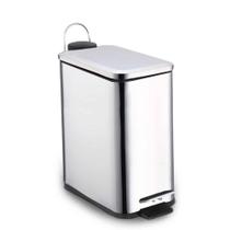 Lixeira inox retangular c/ pedal 5l acetinado - Mood Nobre