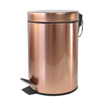 Lixeira inox rose gold com pedal 5l balde interno de plástico - EQP PRESENTES