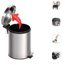 Lixeira Inox Tramontina 12 Litros Com Pedal Cesto Interno Basculante Para Banheiro Escritorio Cozinha