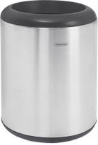 Lixeira Inox Tramontina Cápsula com Acabamento Scotch Brite e Aro e Base em Polipropileno 23 L