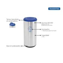 Lixeira Inox Tramontina Cápsula Selecta Azul Polipropileno