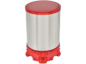 Lixeira Inox Tramontina Sofie Inox Scotch Brite e Detalhes em Plástico Translúcido Vermelho com Pedal 5 L Lixeira Inox Tramontina Sofie Inox Scotch Brite e Detalhes em Plástico Translúcido Vermelho com Pedal 5 L