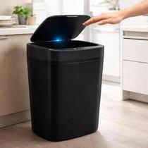 Lixeira Inteligente Automática Preta com Sensor e Led 13L