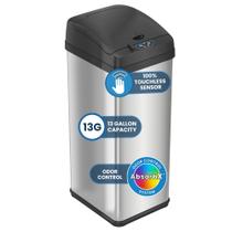 Lixeira iTouchless 50 L com sensor, à prova de pets, aço inoxidável